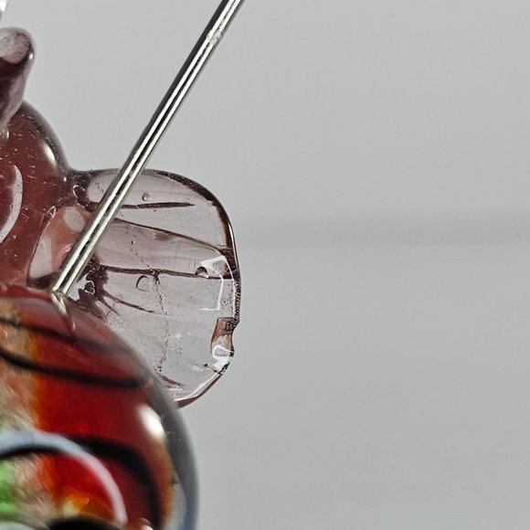 Vintage Art Glass Elephant Note Photo Memo Card Holder Business Card *CHIPPED* - Picture 9 of 10